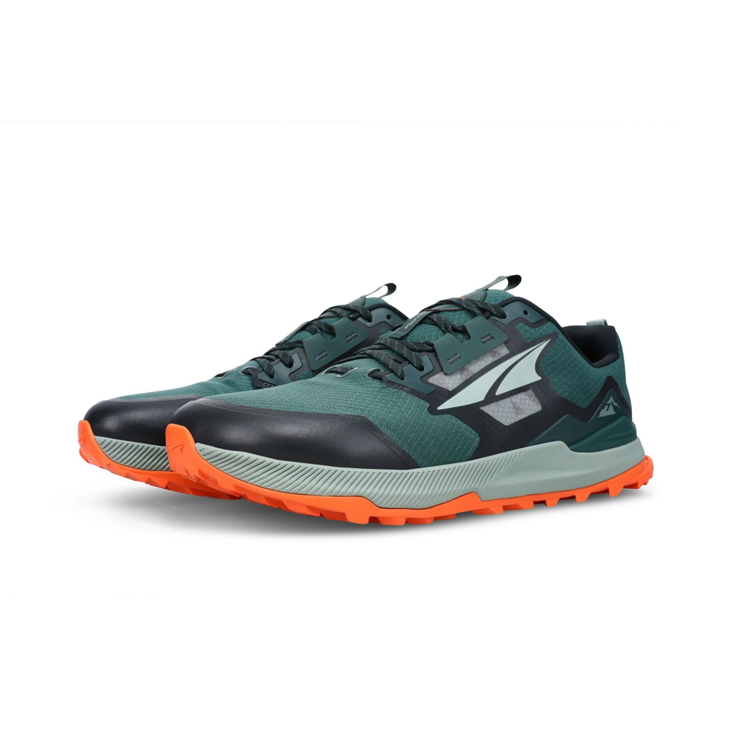 Altra Lone Peak 7 トレイルランニングシューズ メンズ 緑 黒 オレンジ | Japan-24768539