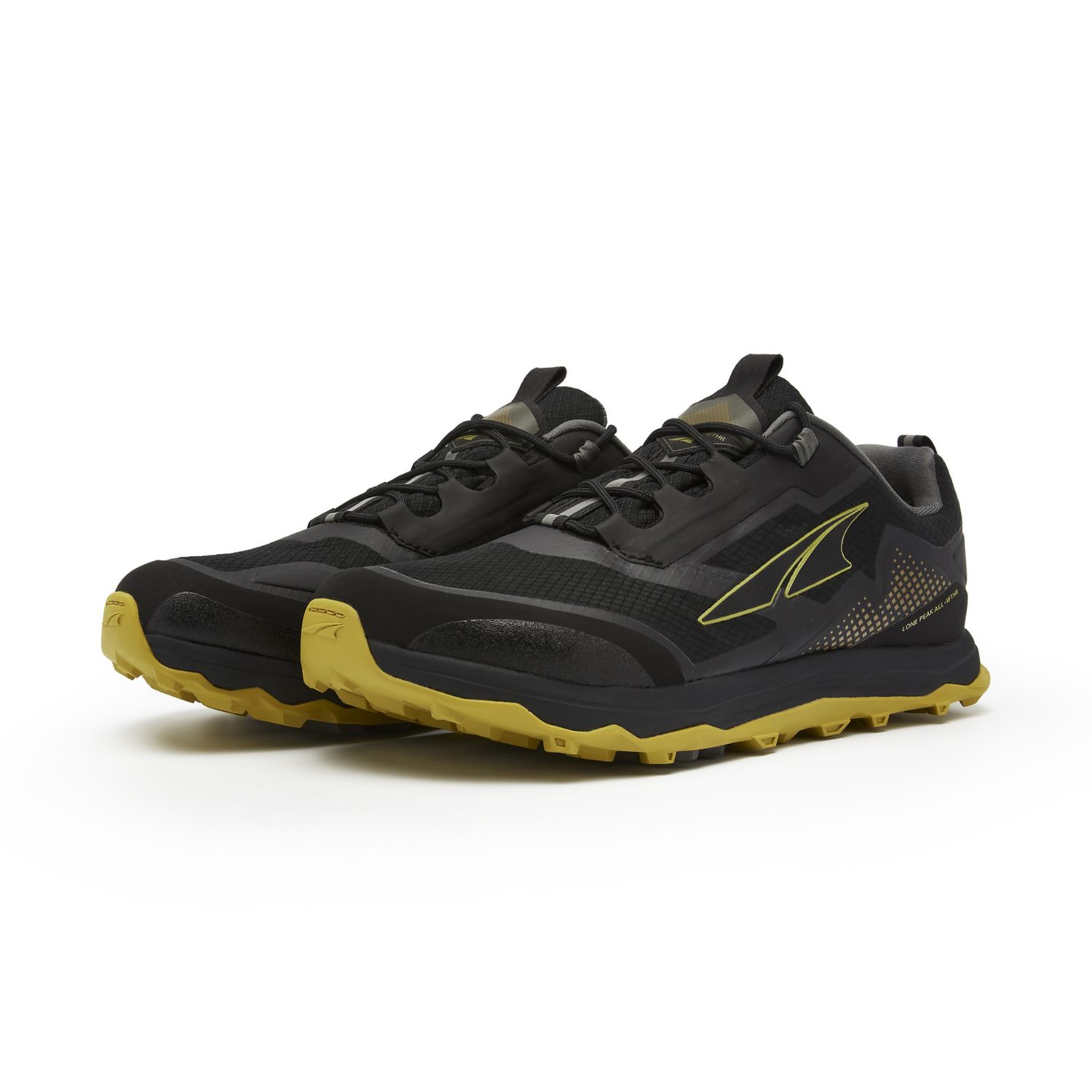 Altra Lone Peak All-wthr Low トレイルランニングシューズ メンズ 黒 黄色 | Japan-36147589